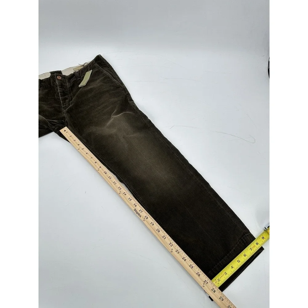 Banana Republic Heritage Corduroy Pants 34x30 Green Straight Leg Button Fly NWT‎